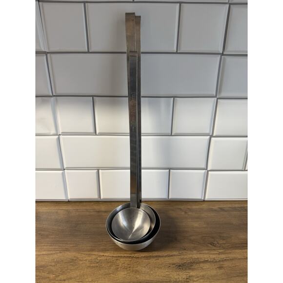 Vintage Kitchen Polar Ware Metal Stainless Steel 2oz, 4oz, & 6oz Ladles w/ Hooks - Picture 2 of 6